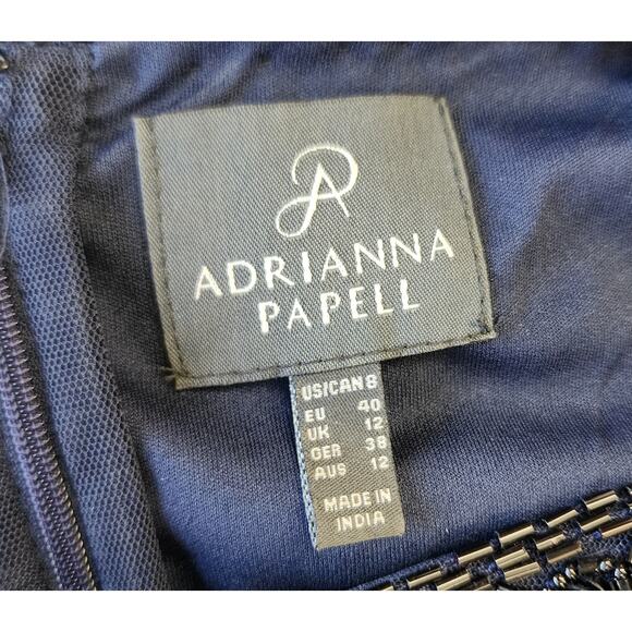 Adrianna Papell Formal Sleeveless Beaded Bodice Mermaid Dress Gown Size 8 - Picture 2 of 6